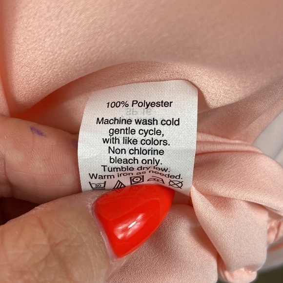 J. Crew Blush Pink Long Sleeve Tie Neck Blouse - Picture 8 of 9